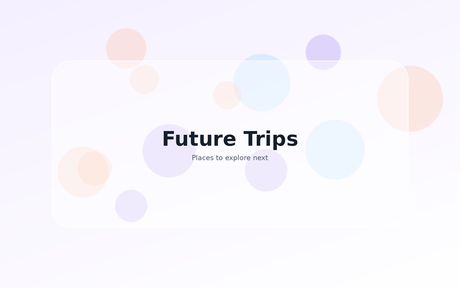 Future trips